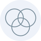 connected circles icon.  IoT