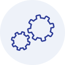 gears, operational efficiency icon image